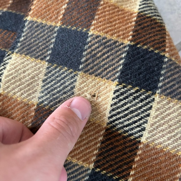 Vintage 70s Pendleton Board Shirt Jacket HEAVY WOOL Plaid Brown Medium USA Made* - Picture 3 of 9